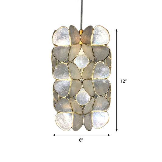 Cylinder Shell Hanging Pendant Light Simple 1 Light Silver Suspension Pendant for Living Room Clearhalo 'Ceiling Lights' 'Modern Pendants' 'Modern' 'Pendant Lights' 'Pendants' Lighting' 176845