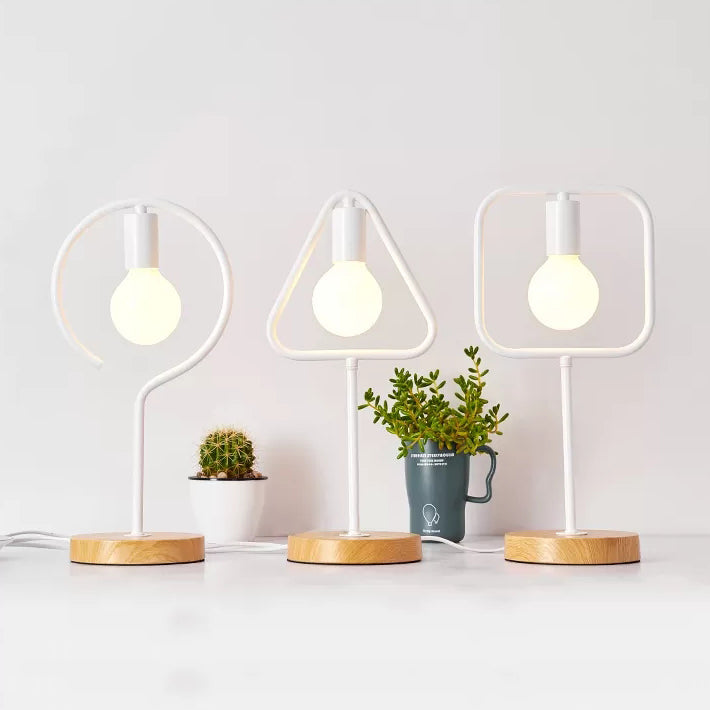 Metal Geometric Desk Light One Light Modern Stylish Desk Lamp in White for Study Room Clearhalo 'Lamps' 'Table Lamps' Lighting' 17699