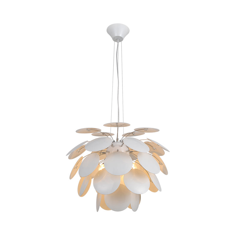 21.5"/25.5" W Pinecone Ceiling Hanging Light Contemporary Style Metallic 1 Light White Pendant Lamp Clearhalo 'Ceiling Lights' 'Modern Pendants' 'Modern' 'Pendant Lights' 'Pendants' Lighting' 176991