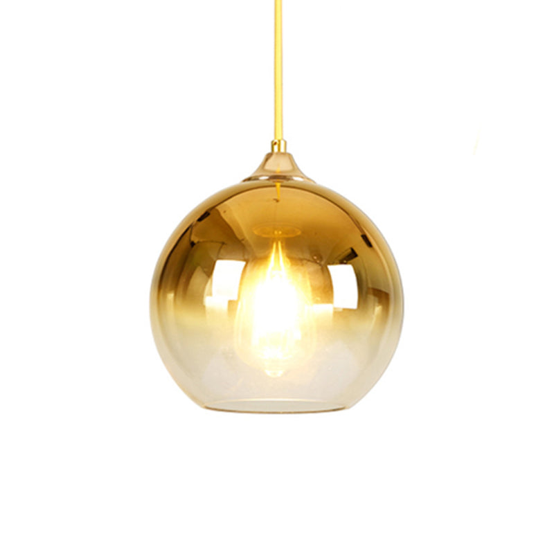 8"/10"/12"W Globe Pendant Lighting Nordic Glass 1 Light Sliver/Gold/Rose Gold Hanging Light Clearhalo 'Ceiling Lights' 'Glass shade' 'Glass' 'Modern Pendants' 'Modern' 'Pendant Lights' 'Pendants' Lighting' 177004