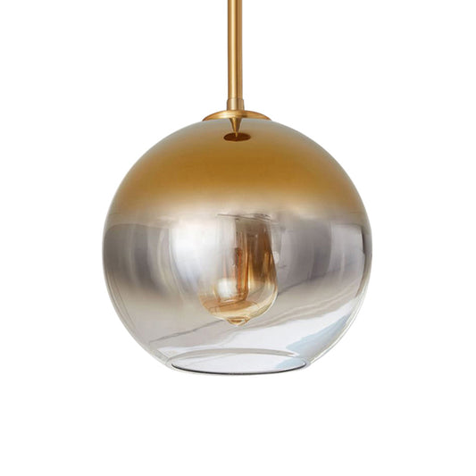 8"/10"/12"W Globe Pendant Lighting Nordic Glass 1 Light Sliver/Gold Hanging Light Clearhalo 'Ceiling Lights' 'Glass shade' 'Glass' 'Modern Pendants' 'Modern' 'Pendant Lights' 'Pendants' Lighting' 177016