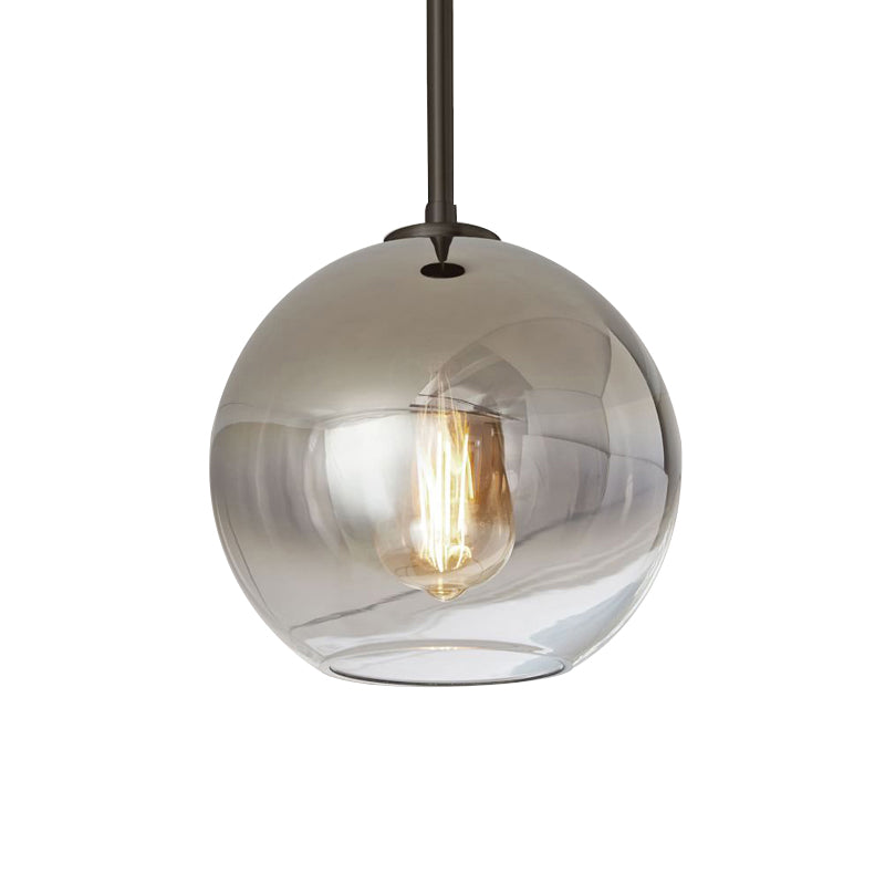 8"/10"/12"W Globe Pendant Lighting Nordic Glass 1 Light Sliver/Gold Hanging Light Clearhalo 'Ceiling Lights' 'Glass shade' 'Glass' 'Modern Pendants' 'Modern' 'Pendant Lights' 'Pendants' Lighting' 177021