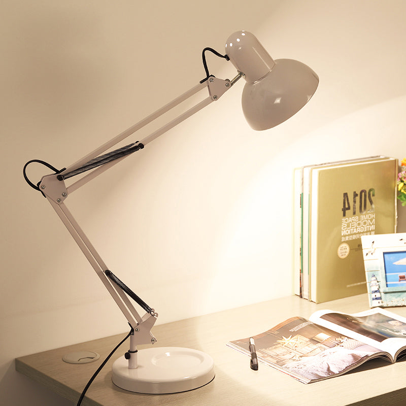 Dome Shade Task Desk Lamp Modernism Style Metal 1 Head Bedroom Reading Light in Green/Red White Clearhalo 'Lamps' 'Table Lamps' Lighting' 177056