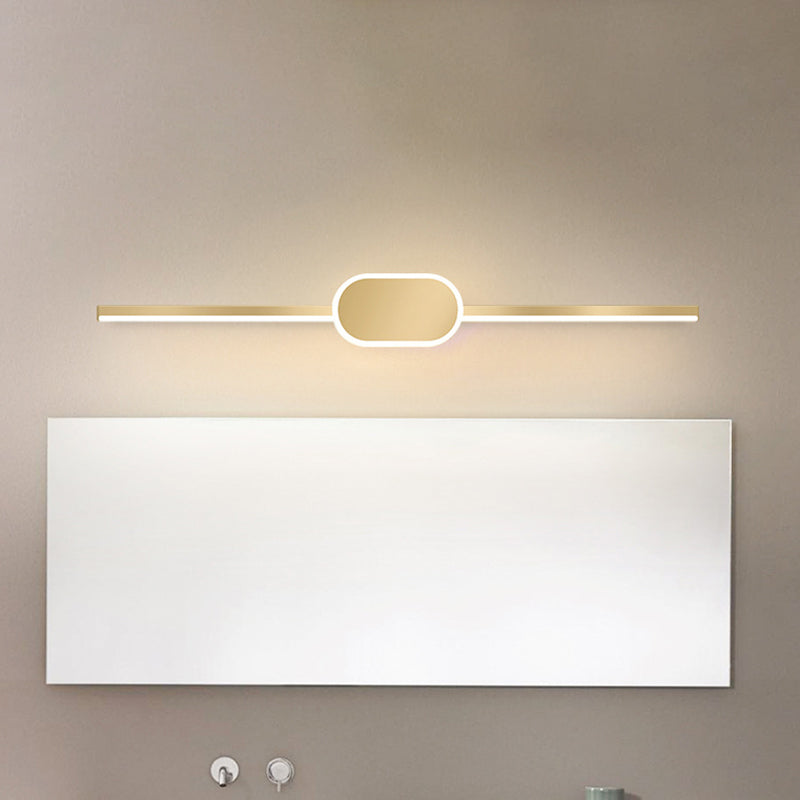 16"/23.5"/31.5" W Linear Vanity Sconce Simple Style Metallic LED Gold Wall Mounted Lighting Fixture Gold Clearhalo 'Cast Iron' 'Glass' 'Industrial' 'Modern wall lights' 'Modern' 'Tiffany' 'Traditional wall lights' 'Vanity Lights' 'Wall Lights' Lighting' 1771024