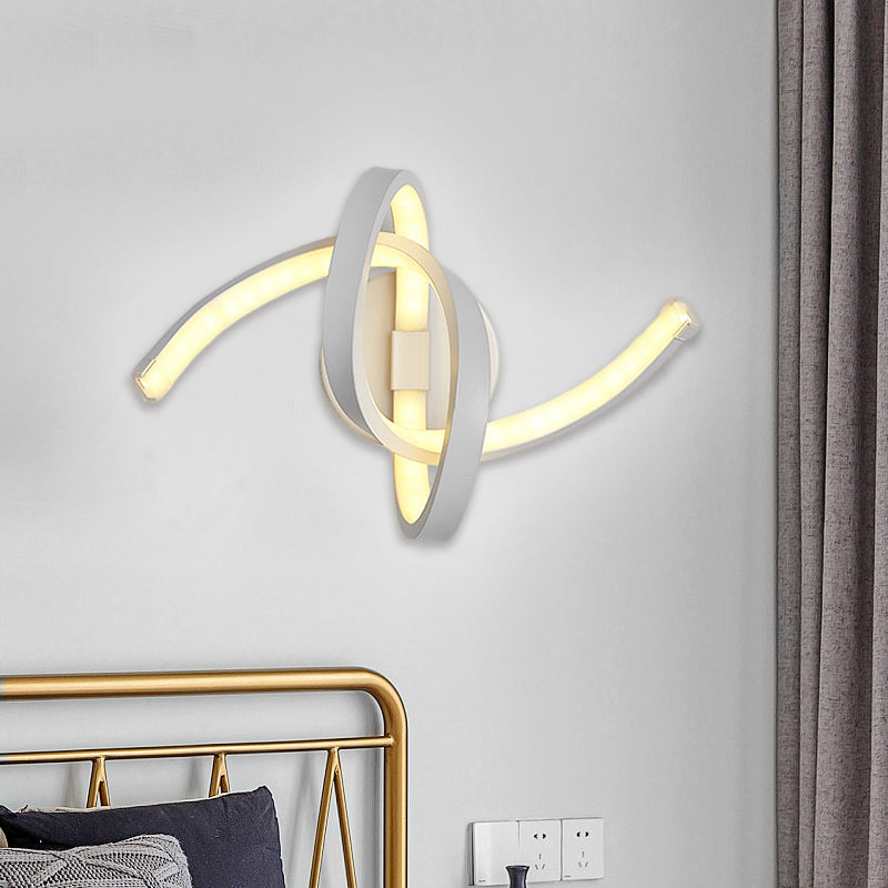Knotted Linear Wall Mounted Light Modernist Metallic LED White Wall Sconce Lighting Clearhalo 'Cast Iron' 'Glass' 'Industrial' 'Modern wall lights' 'Modern' 'Tiffany' 'Traditional wall lights' 'Wall Lamps & Sconces' 'Wall Lights' Lighting' 1771065