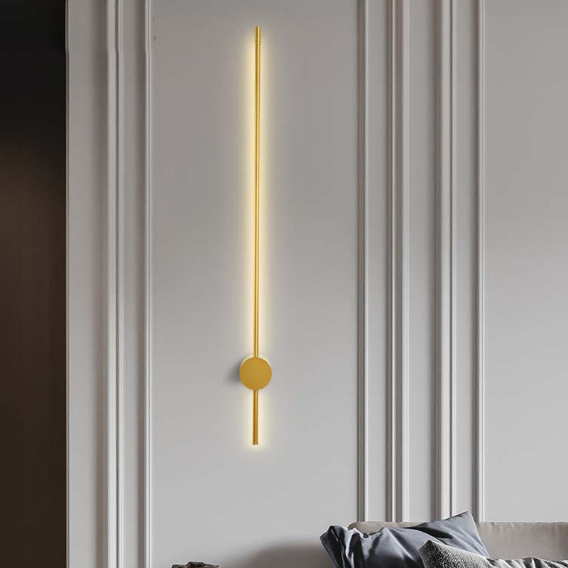 Minimalist Linear Wall Lighting Ideas Metal 47"/57" Width LED Bedside Wall Light Sconce in Gold Gold Clearhalo 'Cast Iron' 'Glass' 'Industrial' 'Modern wall lights' 'Modern' 'Tiffany' 'Traditional wall lights' 'Wall Lamps & Sconces' 'Wall Lights' Lighting' 1771167