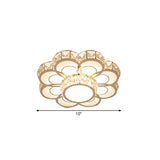 Flower Ceiling Mounted Light Simplicity Beveled Crystal 10"/12" Width LED Gold Flush Mount Fixture Clearhalo 'Ceiling Lights' 'Close To Ceiling Lights' 'Close to ceiling' 'Flush mount' Lighting' 1771278