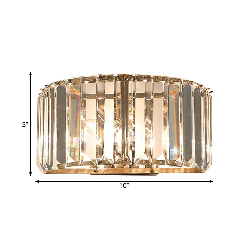 Modern Hemisphere Wall Lighting Faceted Crystal 1-Head Bedroom Wall Sconce in Gold Clearhalo 'Modern wall lights' 'Modern' 'Wall Lamps & Sconces' 'Wall Lights' Lighting' 1771391