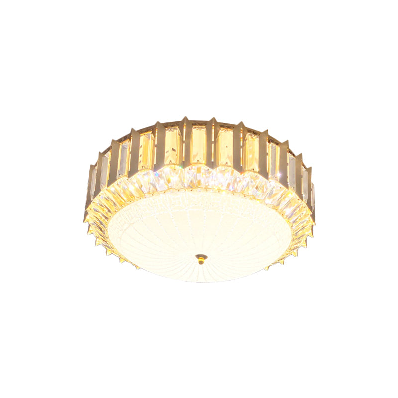 Clear Crystal Bowl Ceiling Fixture Contemporary LED Gold Flush Mount Lighting for Bedroom Clearhalo 'Ceiling Lights' 'Close To Ceiling Lights' 'Close to ceiling' 'Flush mount' Lighting' 1771434