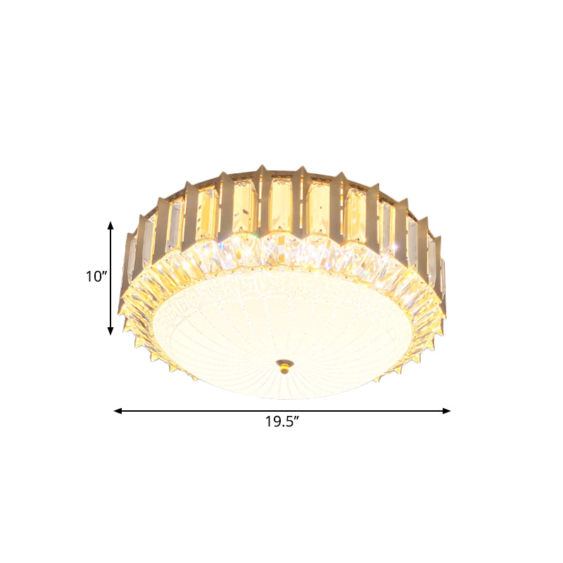 Clear Crystal Bowl Ceiling Fixture Contemporary LED Gold Flush Mount Lighting for Bedroom Clearhalo 'Ceiling Lights' 'Close To Ceiling Lights' 'Close to ceiling' 'Flush mount' Lighting' 1771435