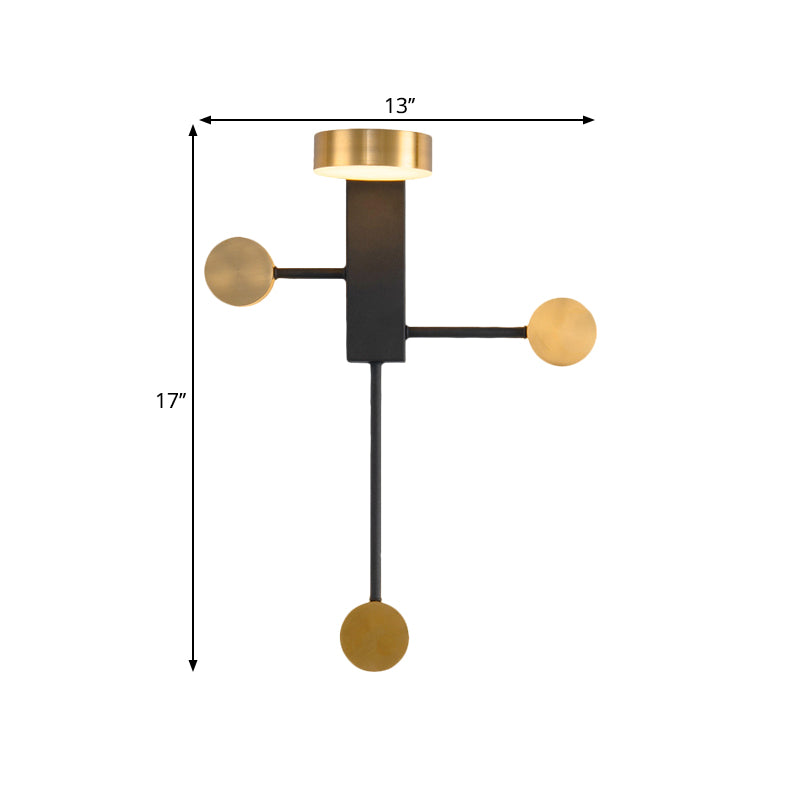 Circular Surface Wall Sconce Contemporary Metal LED Parlor Wall Lighting Ideas in Black, Warm/White Light Clearhalo 'Cast Iron' 'Glass' 'Industrial' 'Modern wall lights' 'Modern' 'Tiffany' 'Traditional wall lights' 'Wall Lamps & Sconces' 'Wall Lights' Lighting' 1771474