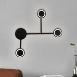 Circle Metallic Wall Mounted Lamp Modern LED Black Flush Mount Wall Sconce in Warm/White Light Black Clearhalo 'Cast Iron' 'Glass' 'Industrial' 'Modern wall lights' 'Modern' 'Tiffany' 'Traditional wall lights' 'Wall Lamps & Sconces' 'Wall Lights' Lighting' 1771555