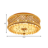 Drum Shade Ceiling Lamp Modernism K9 Crystal LED Gold Flush Mount Light Fixture for Living Room Clearhalo 'Ceiling Lights' 'Close To Ceiling Lights' 'Close to ceiling' 'Flush mount' Lighting' 1771566