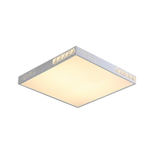 Contemporary Square Ceiling Flush Acrylic 16"/19.5" Wide LED Bedroom Flushmount Light in White Clearhalo 'Ceiling Lights' 'Close To Ceiling Lights' 'Close to ceiling' 'Flush mount' Lighting' 1771691