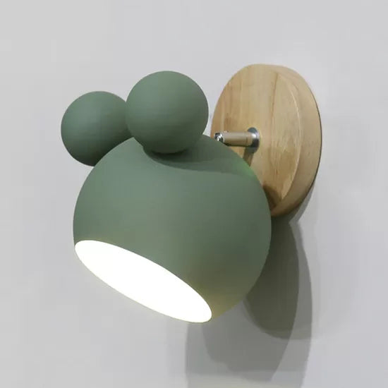 Rotatable Single Light Mouse Wall Light Nordic Stylish Metal Sconce Light for Study Room Green Short Arm Clearhalo 'Wall Lamps & Sconces' 'Wall Lights' Lighting' 17746