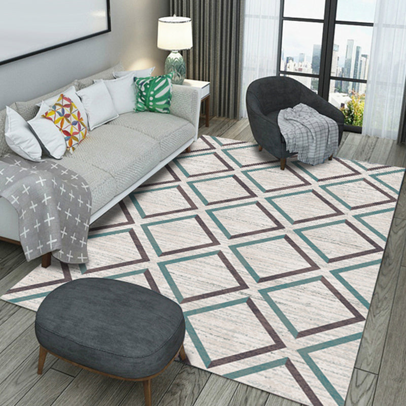 Grey Striped Pattern Rug Polyester Modern Rug Washable Anti-Slip Pet Friendly Area Rug for Living Room Green Clearhalo 'Area Rug' 'Modern' 'Rugs' Rug' 1779389