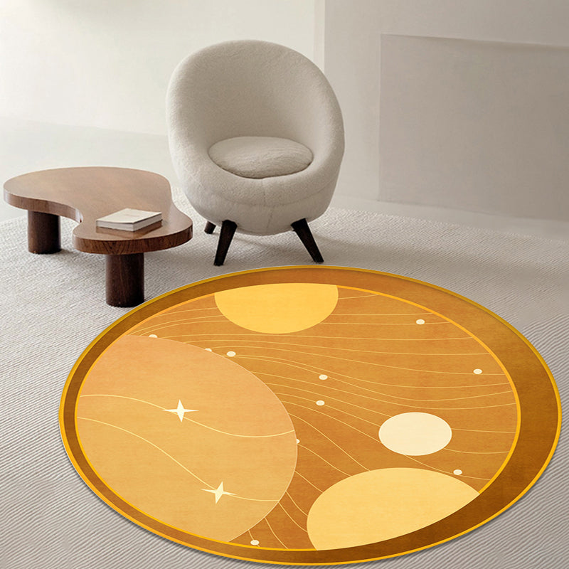 Multicolor Outer Space Pattern Rug Polyester Modern Rug Washable Anti-Slip Pet Friendly Area Rug for Living Room Gold Clearhalo 'Area Rug' 'Modern' 'Rugs' Rug' 1779412