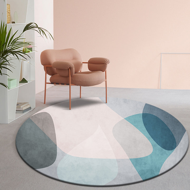 Simple Colorblock Rug Multicolor Polyester Rug Non-Slip Backing Washable Pet Friendly Carpet for Home Sky Blue Clearhalo 'Area Rug' 'Modern' 'Rugs' Rug' 1779418