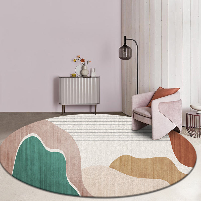 Simple Colorblock Rug Multicolor Polyester Rug Non-Slip Backing Washable Pet Friendly Carpet for Home Beige Clearhalo 'Area Rug' 'Modern' 'Rugs' Rug' 1779420