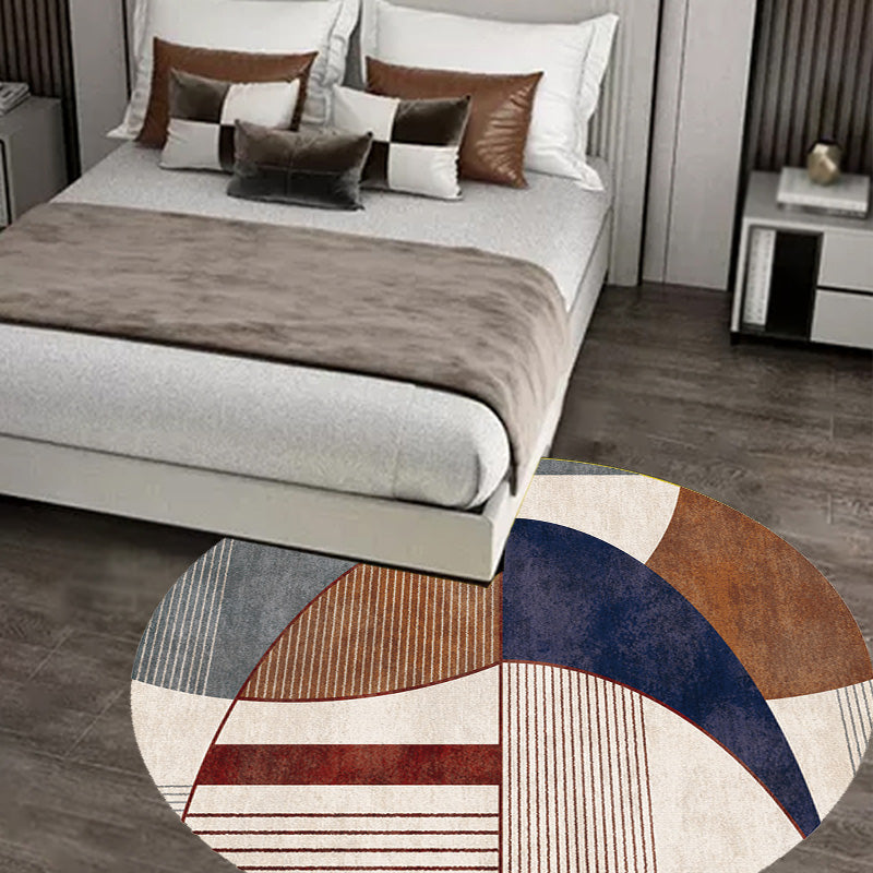 Unique Multicolor Modernist Rug Polyester Colorblock Stripe Pattern Rug Washable Pet Friendly Non-Slip Carpet for Living Room Clearhalo 'Area Rug' 'Modern' 'Rugs' Rug' 1779433