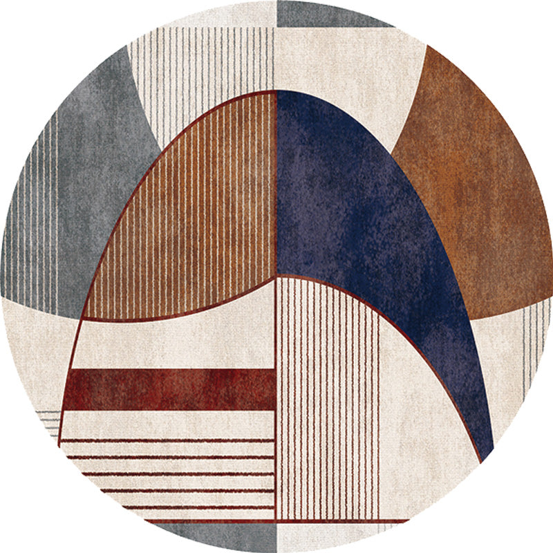 Unique Multicolor Modernist Rug Polyester Colorblock Stripe Pattern Rug Washable Pet Friendly Non-Slip Carpet for Living Room Clearhalo 'Area Rug' 'Modern' 'Rugs' Rug' 1779434