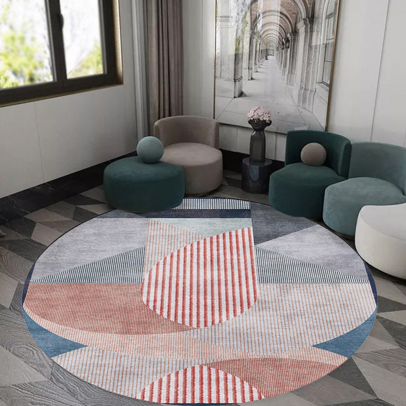 Unique Multicolor Modernist Rug Polyester Colorblock Stripe Pattern Rug Washable Pet Friendly Non-Slip Carpet for Living Room Pink Clearhalo 'Area Rug' 'Modern' 'Rugs' Rug' 1779443