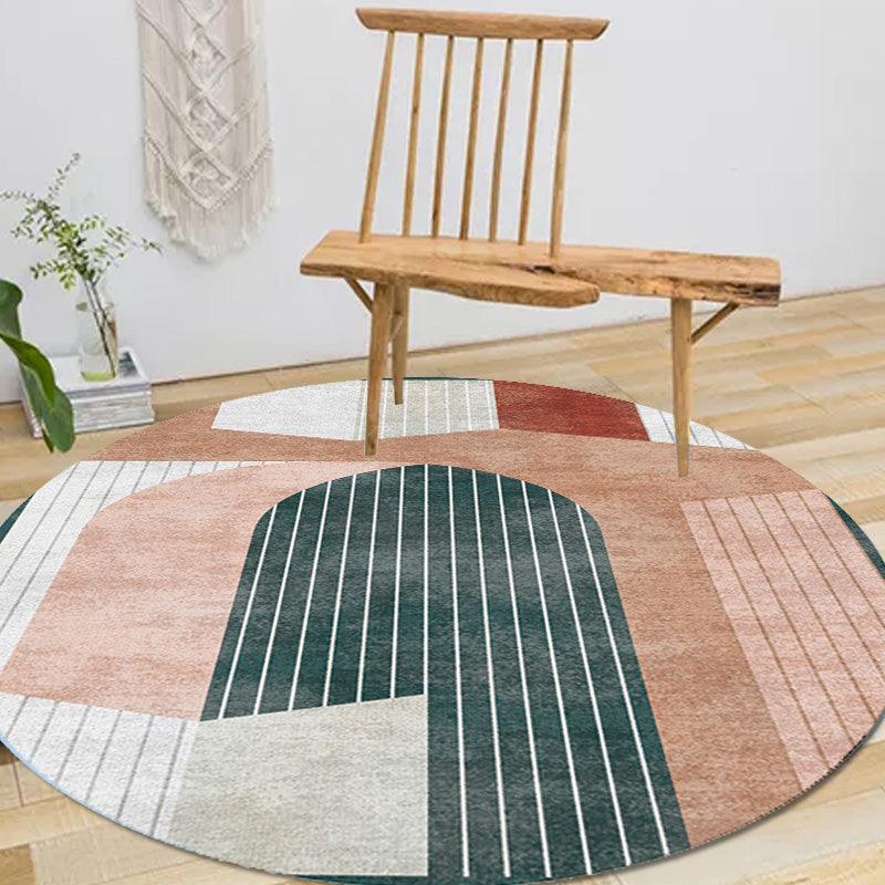 Unique Multicolor Modernist Rug Polyester Colorblock Stripe Pattern Rug Washable Pet Friendly Non-Slip Carpet for Living Room Green Clearhalo 'Area Rug' 'Modern' 'Rugs' Rug' 1779446