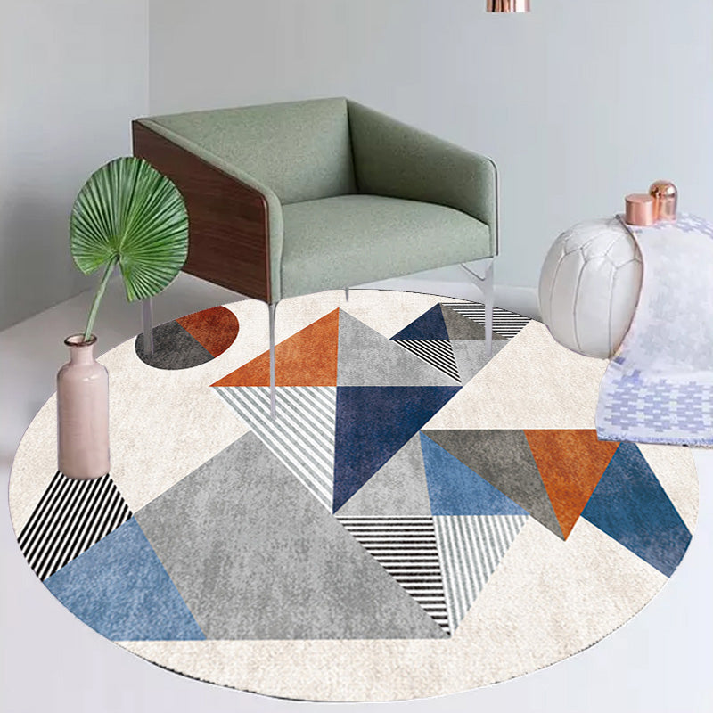 Unique Multicolor Modernist Rug Polyester Colorblock Stripe Pattern Rug Washable Pet Friendly Non-Slip Carpet for Living Room Beige Clearhalo 'Area Rug' 'Modern' 'Rugs' Rug' 1779449