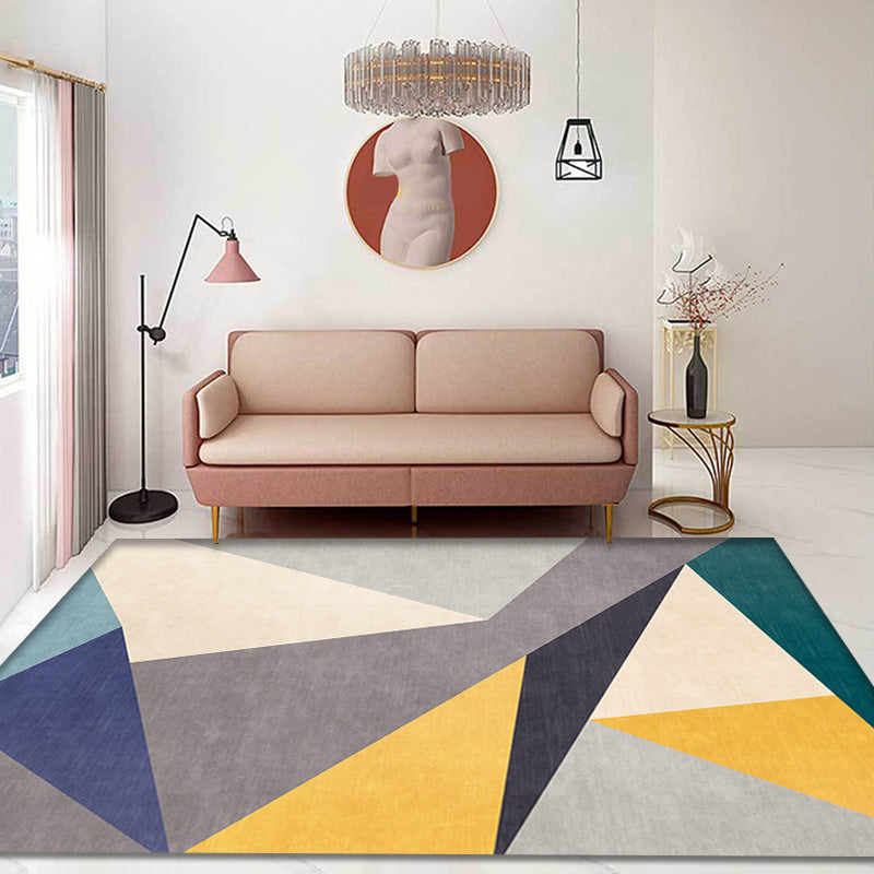 Multicolor Geometric Pattern Rug Polyester Modern Rug Washable Anti-Slip Pet Friendly Area Rug for Living Room Clearhalo 'Area Rug' 'Modern' 'Rugs' Rug' 1779483