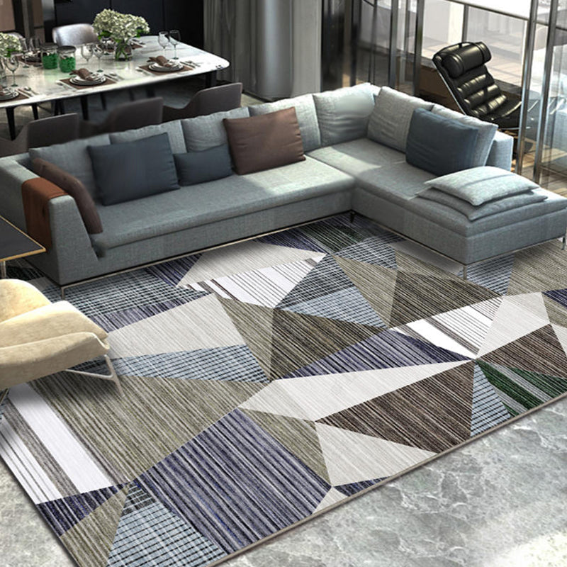 Unique Multicolor Modernist Rug Polyester Striped Pattern Rug Washable Pet Friendly Non-Slip Carpet for Living Room Purplish Blue Clearhalo 'Area Rug' 'Modern' 'Rugs' Rug' 1779501