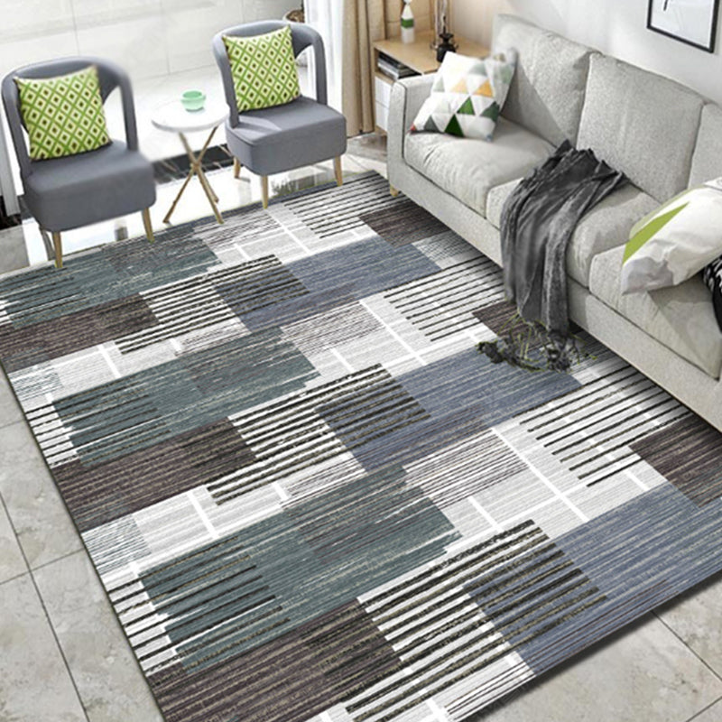 Unique Multicolor Modernist Rug Polyester Striped Pattern Rug Washable Pet Friendly Non-Slip Carpet for Living Room Grey Clearhalo 'Area Rug' 'Modern' 'Rugs' Rug' 1779508