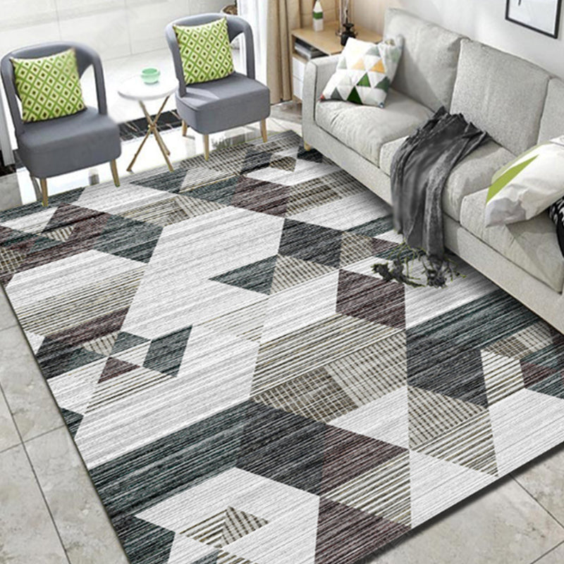 Unique Multicolor Modernist Rug Polyester Striped Pattern Rug Washable Pet Friendly Non-Slip Carpet for Living Room Army Green Clearhalo 'Area Rug' 'Modern' 'Rugs' Rug' 1779509