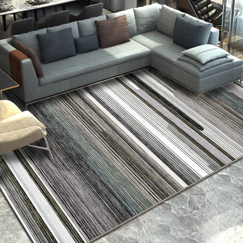 Unique Multicolor Modernist Rug Polyester Striped Pattern Rug Washable Pet Friendly Non-Slip Carpet for Living Room Olive Green Clearhalo 'Area Rug' 'Modern' 'Rugs' Rug' 1779511