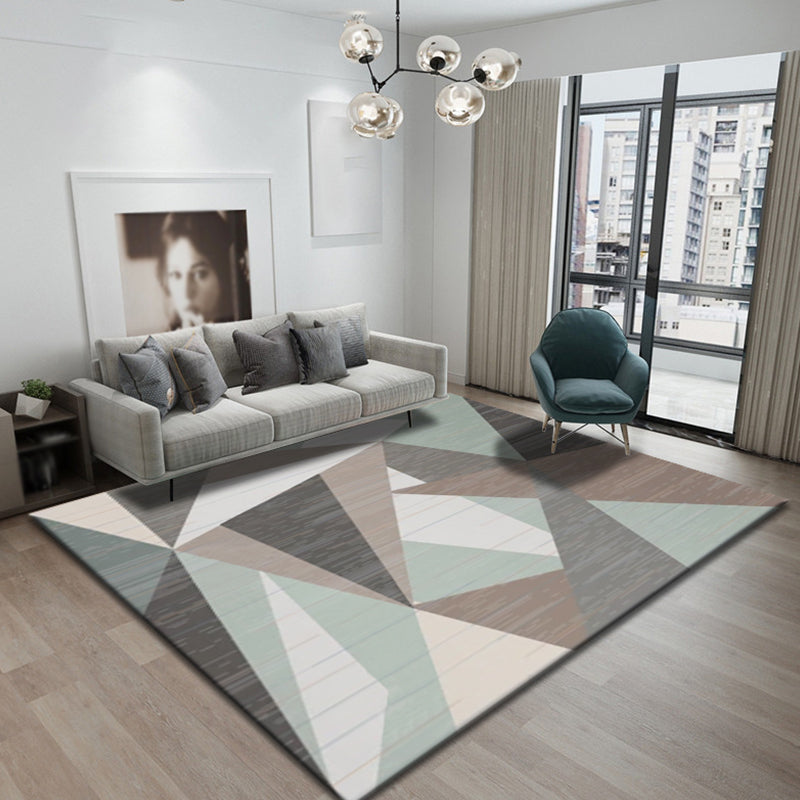 Modern Geometric Pattern Rug Multicolor Polyester Rug Non-Slip Backing Washable Pet Friendly Carpet for Bedroom Brown Clearhalo 'Area Rug' 'Modern' 'Rugs' Rug' 1779522