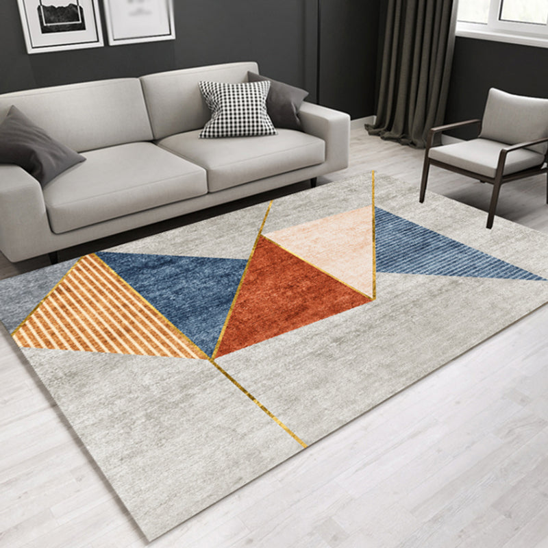 Casual Contemporary Rug Multicolor Geometric and Striped Pattern Rug Washable Pet Friendly Non-Slip Carpet for Living Room Light Gray Clearhalo 'Area Rug' 'Modern' 'Rugs' Rug' 1779524