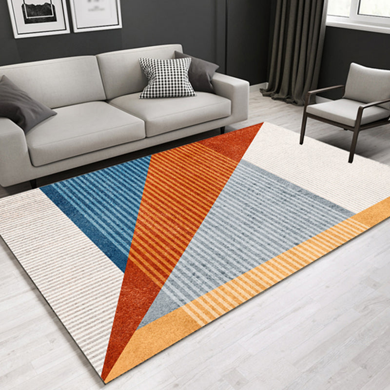 Casual Contemporary Rug Multicolor Geometric and Striped Pattern Rug Washable Pet Friendly Non-Slip Carpet for Living Room Orange Red Clearhalo 'Area Rug' 'Modern' 'Rugs' Rug' 1779530