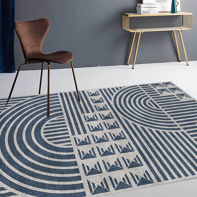 Creative Modernist Rug Polyester Geometric and Stripe Pattern Rug Washable Pet Friendly Non-Slip Carpet for Living Room Clearhalo 'Area Rug' 'Modern' 'Rugs' Rug' 1779573