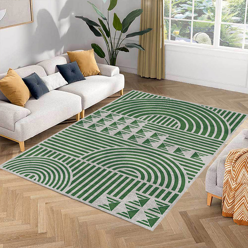 Creative Modernist Rug Polyester Geometric and Stripe Pattern Rug Washable Pet Friendly Non-Slip Carpet for Living Room Clearhalo 'Area Rug' 'Modern' 'Rugs' Rug' 1779581