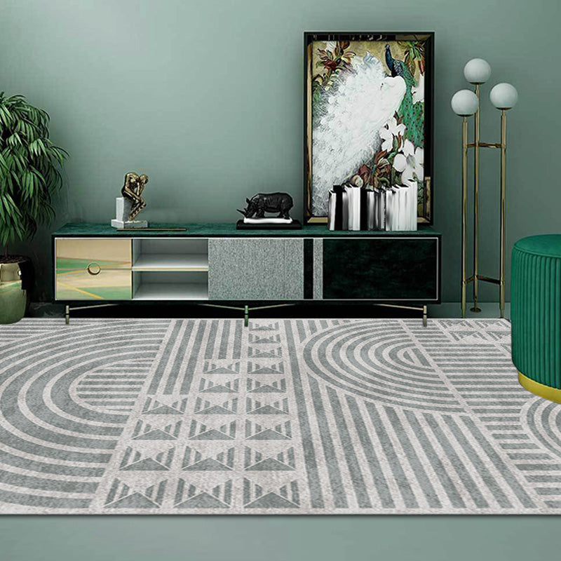 Creative Modernist Rug Polyester Geometric and Stripe Pattern Rug Washable Pet Friendly Non-Slip Carpet for Living Room Clearhalo 'Area Rug' 'Modern' 'Rugs' Rug' 1779584