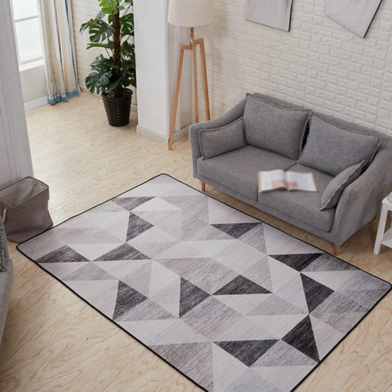 Modernist Geometric Pattern Rug Grey and Blue Polyester Rug Non-Slip Backing Washable Pet Friendly Carpet for Home Grey Clearhalo 'Area Rug' 'Modern' 'Rugs' Rug' 1779671