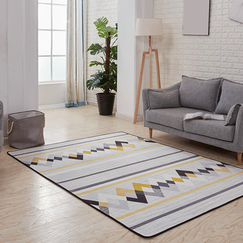 Modernist Geometric Pattern Rug Grey and Blue Polyester Rug Non-Slip Backing Washable Pet Friendly Carpet for Home Yellow Clearhalo 'Area Rug' 'Modern' 'Rugs' Rug' 1779675