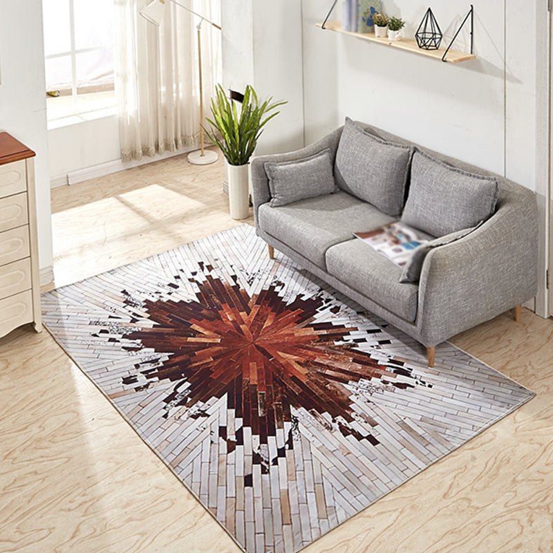 Modernist Geometric Pattern Rug Grey and Blue Polyester Rug Non-Slip Backing Washable Pet Friendly Carpet for Home Red Brown Clearhalo 'Area Rug' 'Modern' 'Rugs' Rug' 1779677