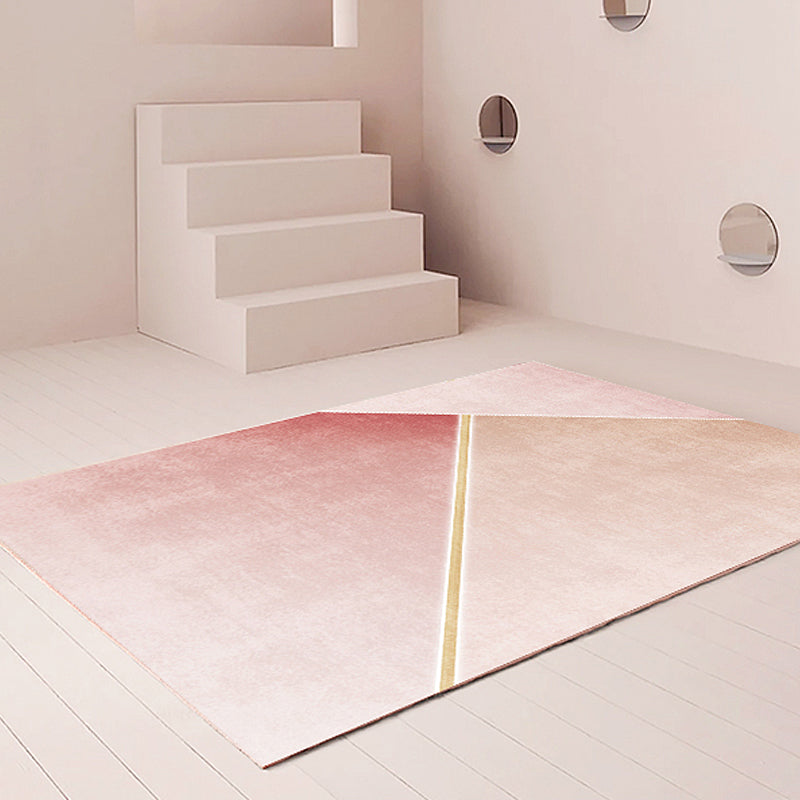 Contemporary Colorblock Rug Pink Polyester Rug Non-Slip Backing Washable Pet Friendly Carpet for Home Clearhalo 'Area Rug' 'Modern' 'Rugs' Rug' 1779720