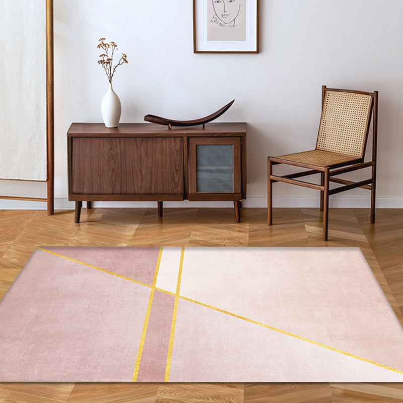 Contemporary Colorblock Rug Pink Polyester Rug Non-Slip Backing Washable Pet Friendly Carpet for Home Clearhalo 'Area Rug' 'Modern' 'Rugs' Rug' 1779727