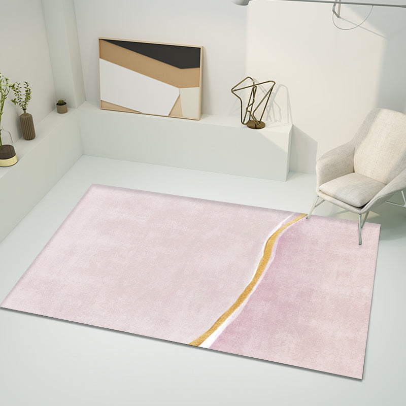 Contemporary Colorblock Rug Pink Polyester Rug Non-Slip Backing Washable Pet Friendly Carpet for Home Clearhalo 'Area Rug' 'Modern' 'Rugs' Rug' 1779730