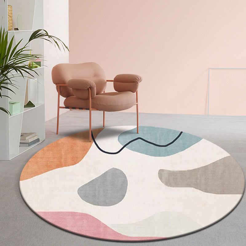 Pink Multicolor Colorblock Rug Polyester Modern Rug Washable Anti-Slip Pet Friendly Area Rug for Living Room Beige Clearhalo 'Area Rug' 'Modern' 'Rugs' Rug' 1779817