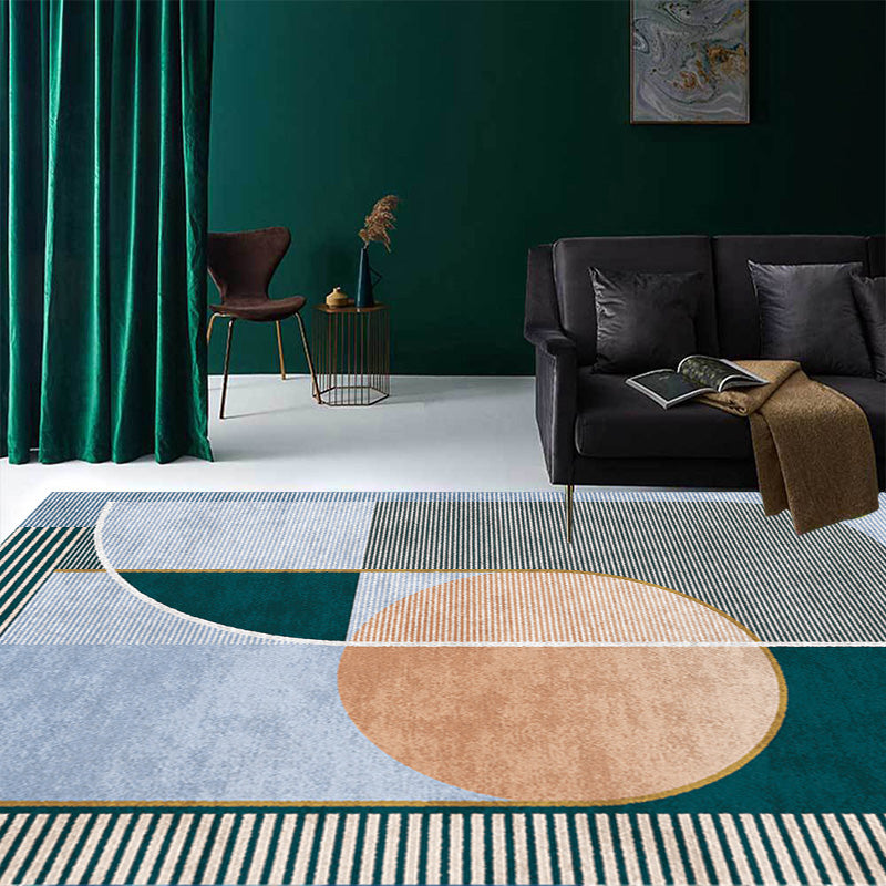 Multicolor Geometric Pattern Rug with Stripe Polyester Modern Rug Washable Anti-Slip Pet Friendly Area Rug for Living Room Clearhalo 'Area Rug' 'Modern' 'Rugs' Rug' 1779841