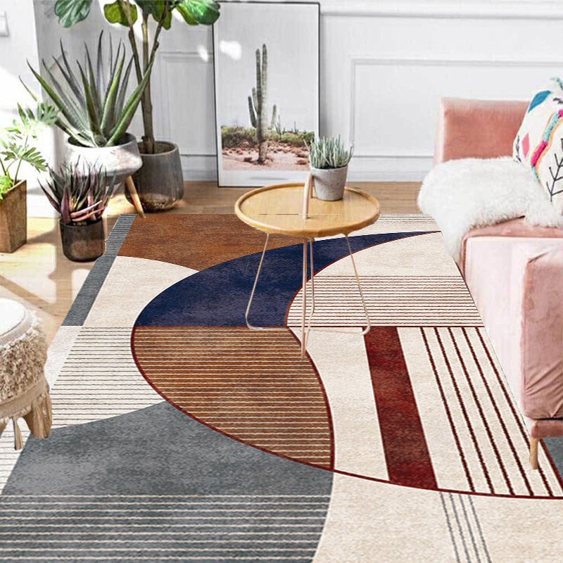 Multicolor Geometric Pattern Rug with Stripe Polyester Modern Rug Washable Anti-Slip Pet Friendly Area Rug for Living Room Clearhalo 'Area Rug' 'Modern' 'Rugs' Rug' 1779847