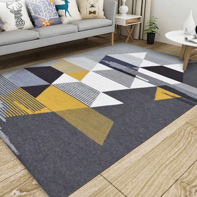 Multicolor Geometric Pattern Rug Polyester Modern Rug Washable Anti-Slip Pet Friendly Area Rug for Living Room Dark Gray Clearhalo 'Area Rug' 'Modern' 'Rugs' Rug' 1779945