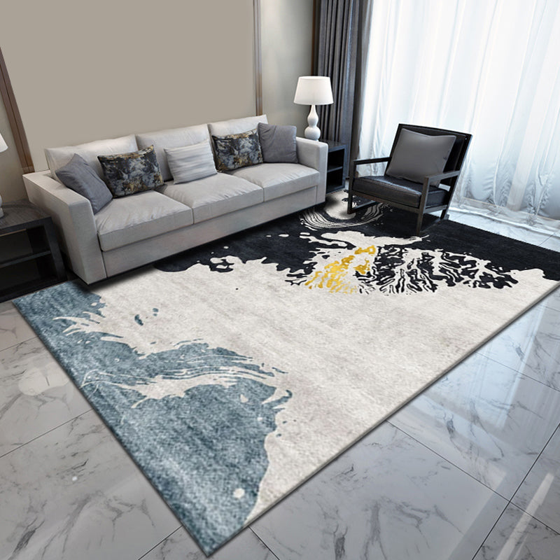 Multicolor Brushstroke Pattern Rug Polyester Modern Rug Washable Anti-Slip Pet Friendly Area Rug for Living Room Black Clearhalo 'Area Rug' 'Modern' 'Rugs' Rug' 1780082